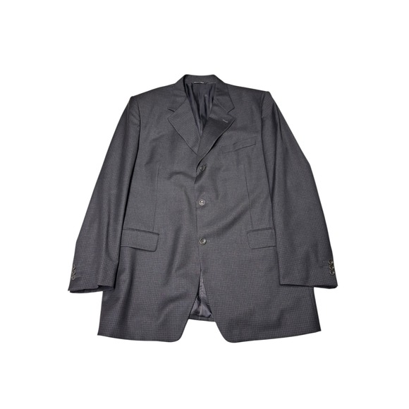 Canali Other - Canali Proposta Mens Charcoal Windowpane Wool Blazer Made in‎ Italy Size 58 L